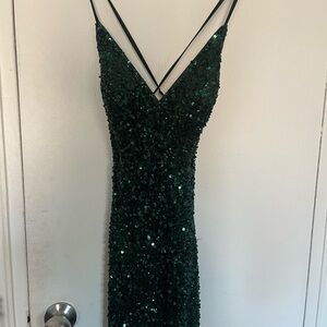 Elegant Green Sequin Dress